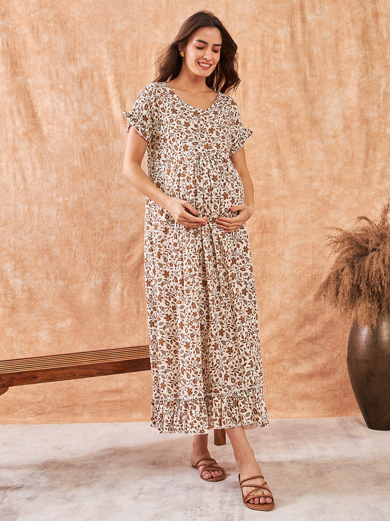 Autumn Floral Maternity and Feeding Nightdress