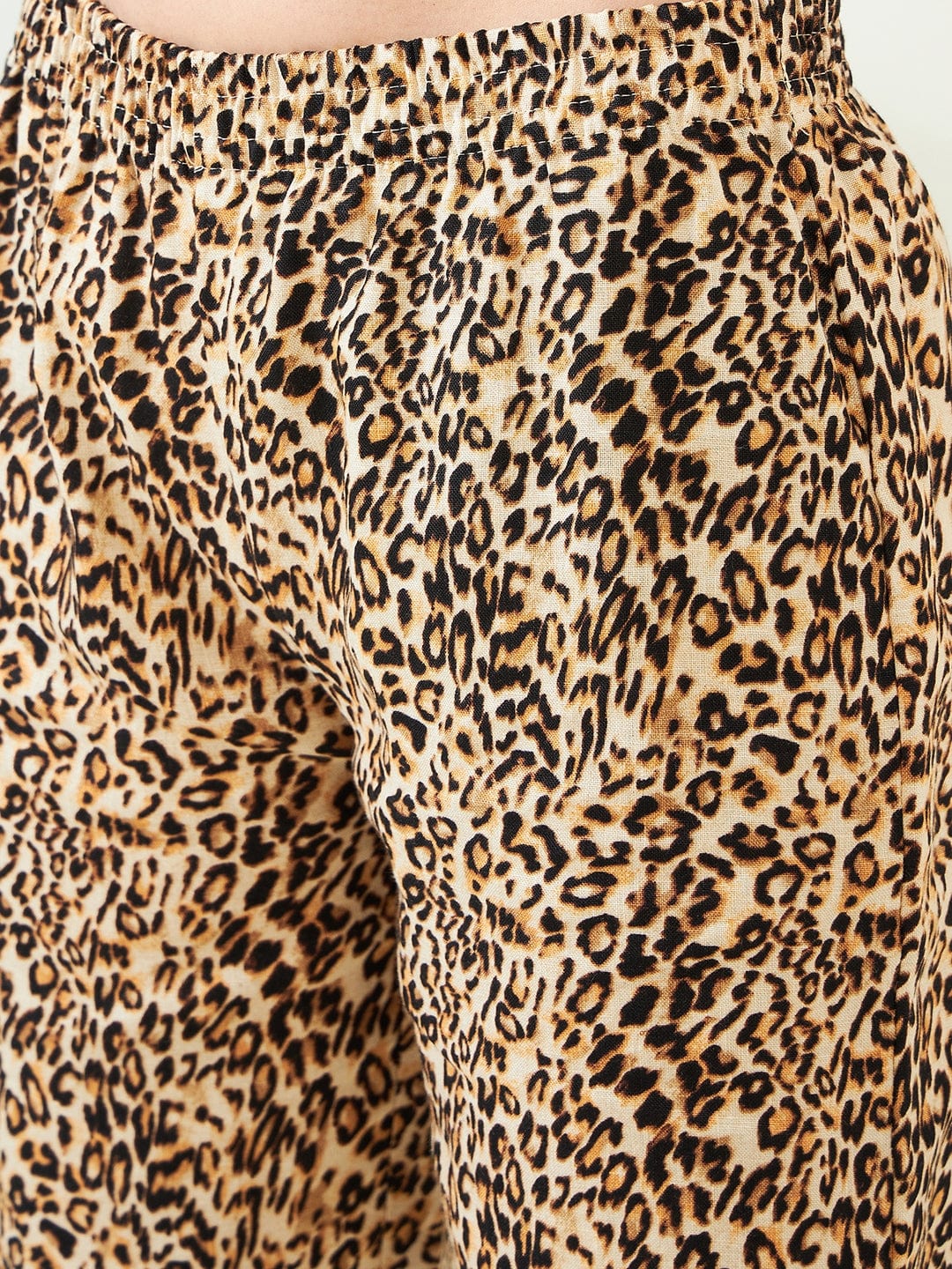 The Kaftan Company Co-ord Beige Wildly Stylish Leopard Co-ord Set