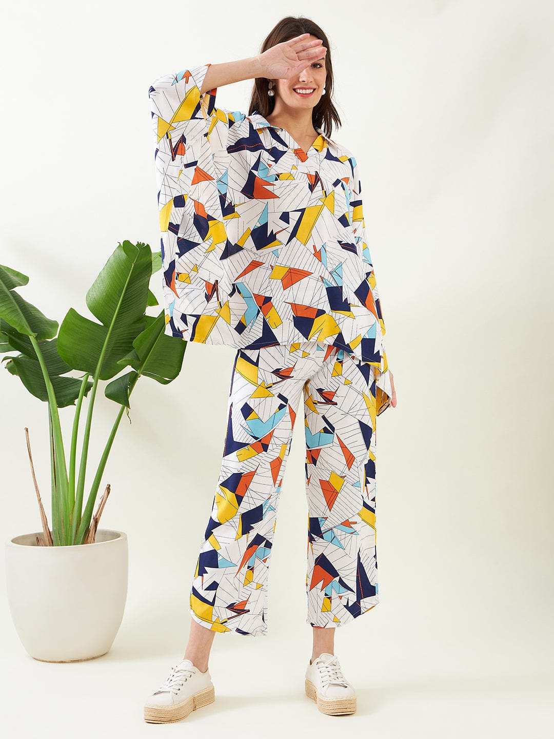 The Kaftan Company Co-ord Geo-Abstract Art Co-ord Set