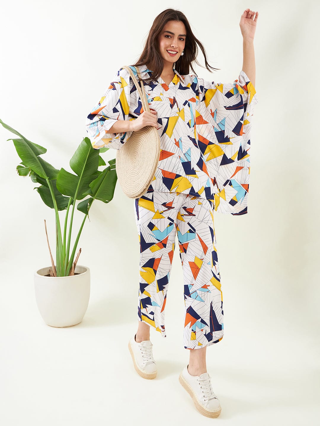 The Kaftan Company Co-ord Geo-Abstract Art Co-ord Set