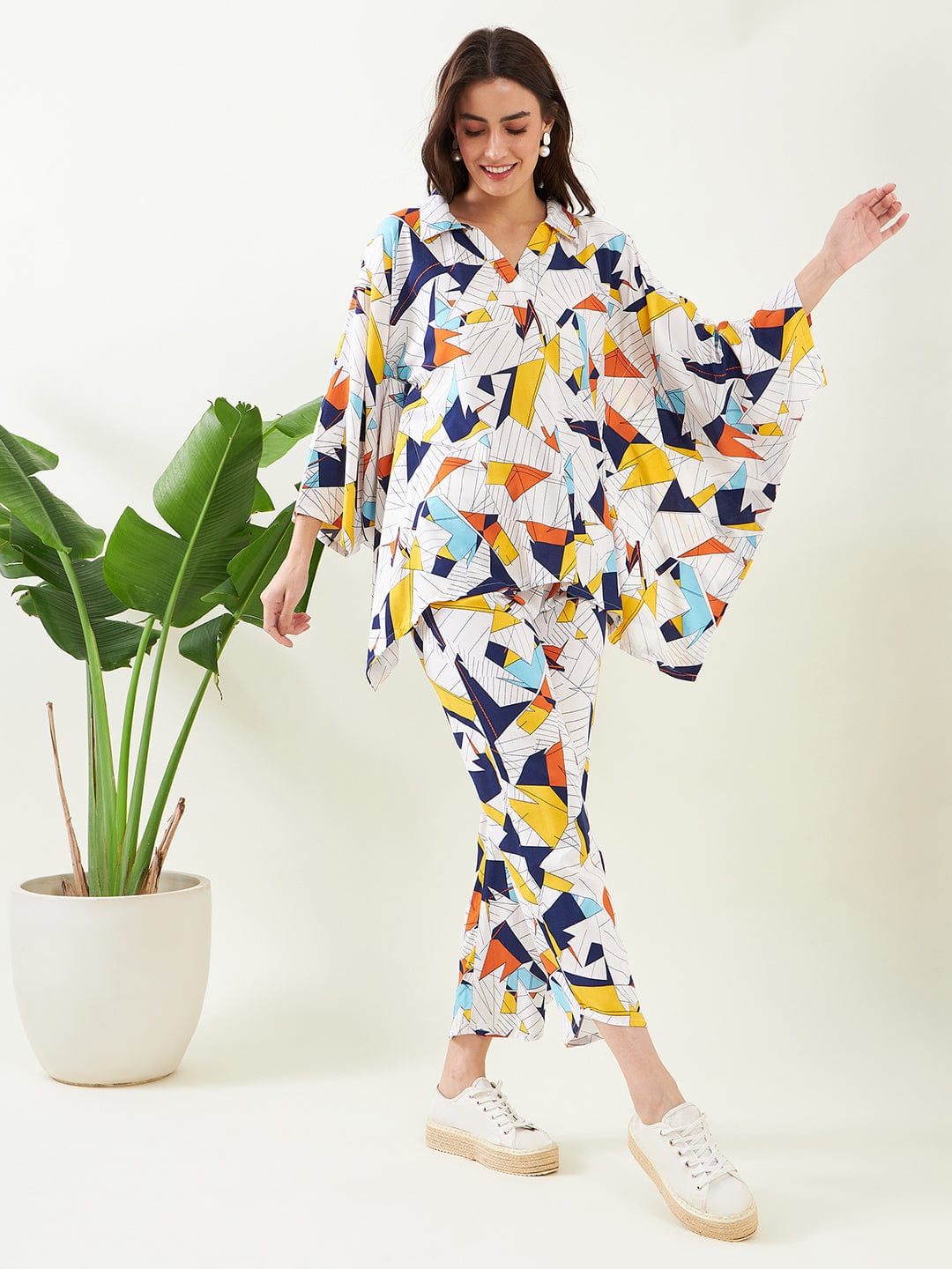 The Kaftan Company Co-ord Geo-Abstract Art Co-ord Set