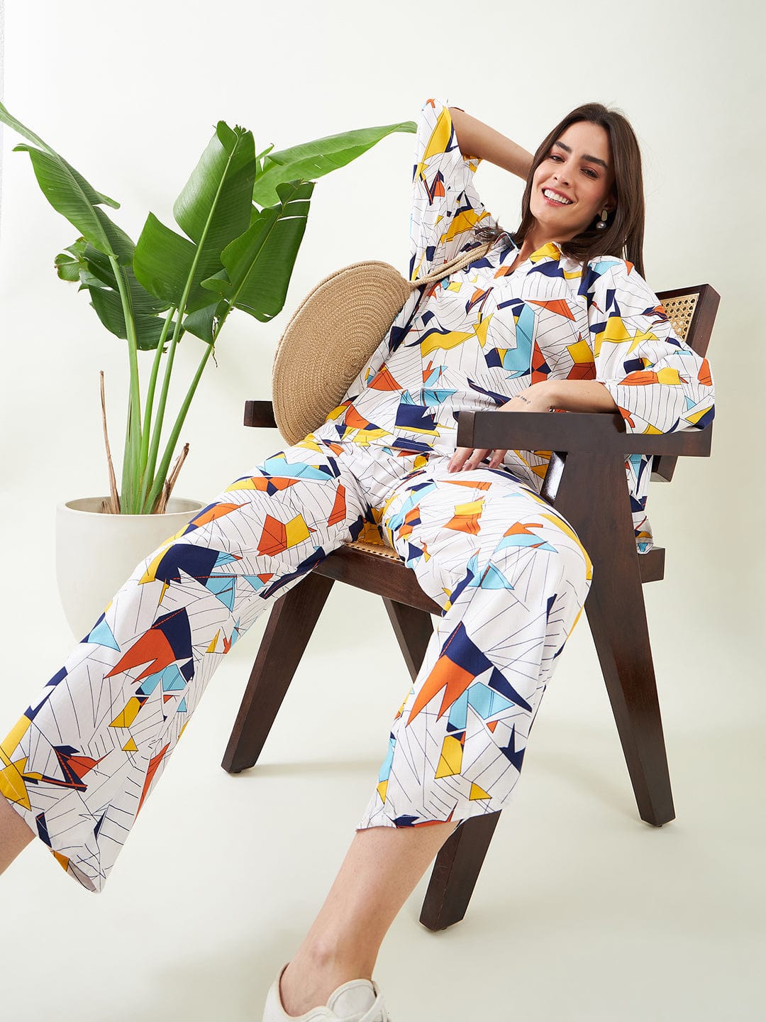The Kaftan Company Co-ord Geo-Abstract Art Co-ord Set