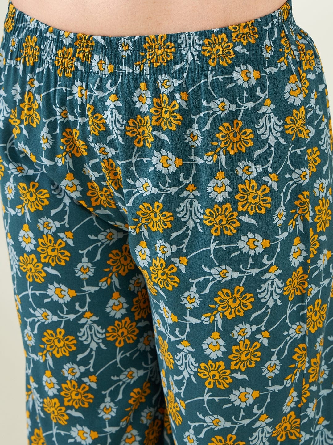 The Kaftan Company Co-ord Green Floral Coord set (Final Sale)
