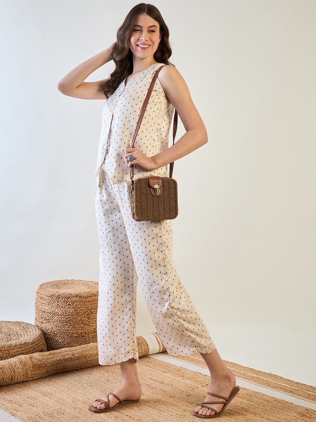 The Kaftan Company Co-ord Premium Cotton Satin Coord Set with Waistcoat Styling