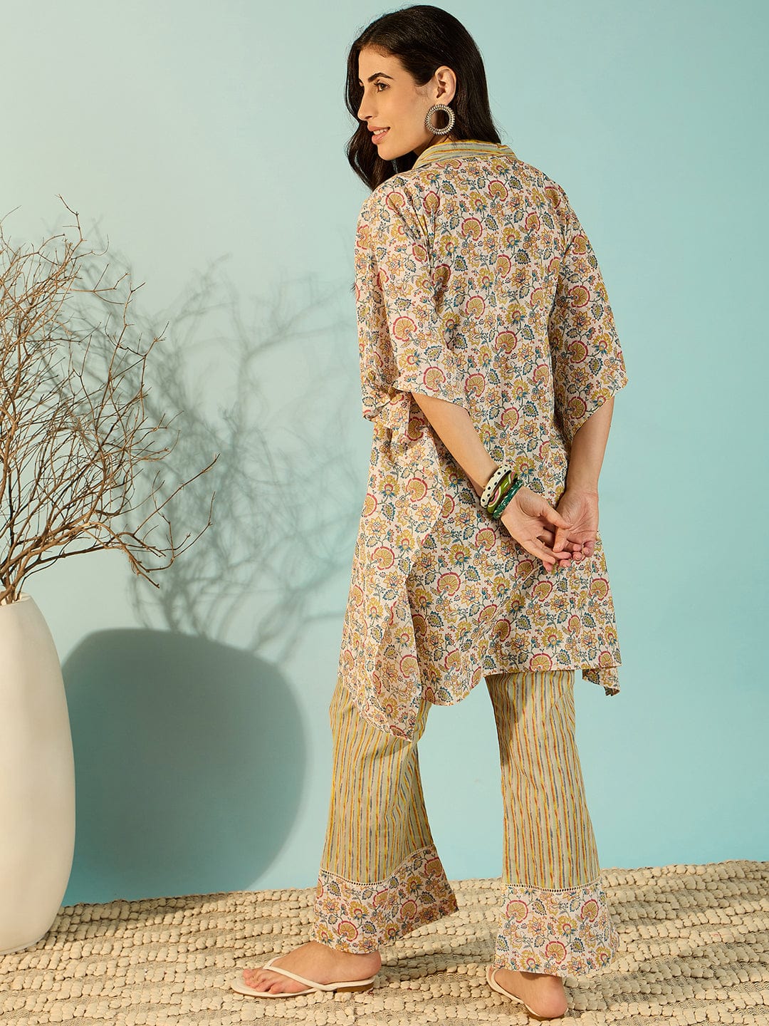 The Kaftan Company Co-ord Stylish Cotton Print Kaftan Style Co-Ord Set For Women