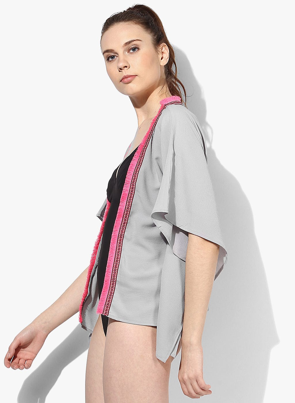 The Kaftan Company Cover-Up Grey Boho Shrug - (Clearance - Final Sale)