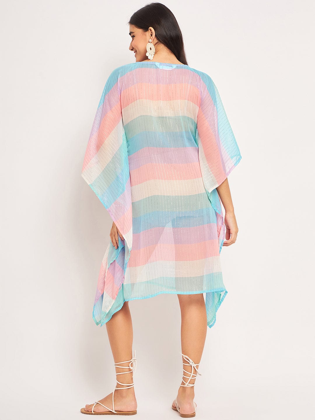 The Kaftan Company Cover-Up Multicolor Lurex Resort Cover-Up Kaftan