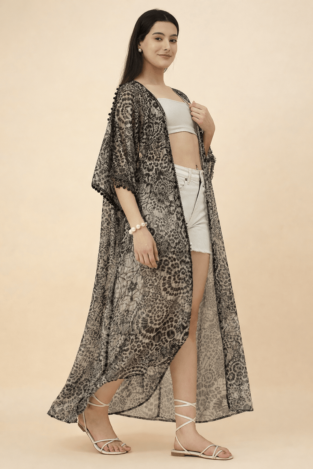 The Kaftan Company Cover-Up Onesize Elegant Sheer Chiffon Resort Cover-Up