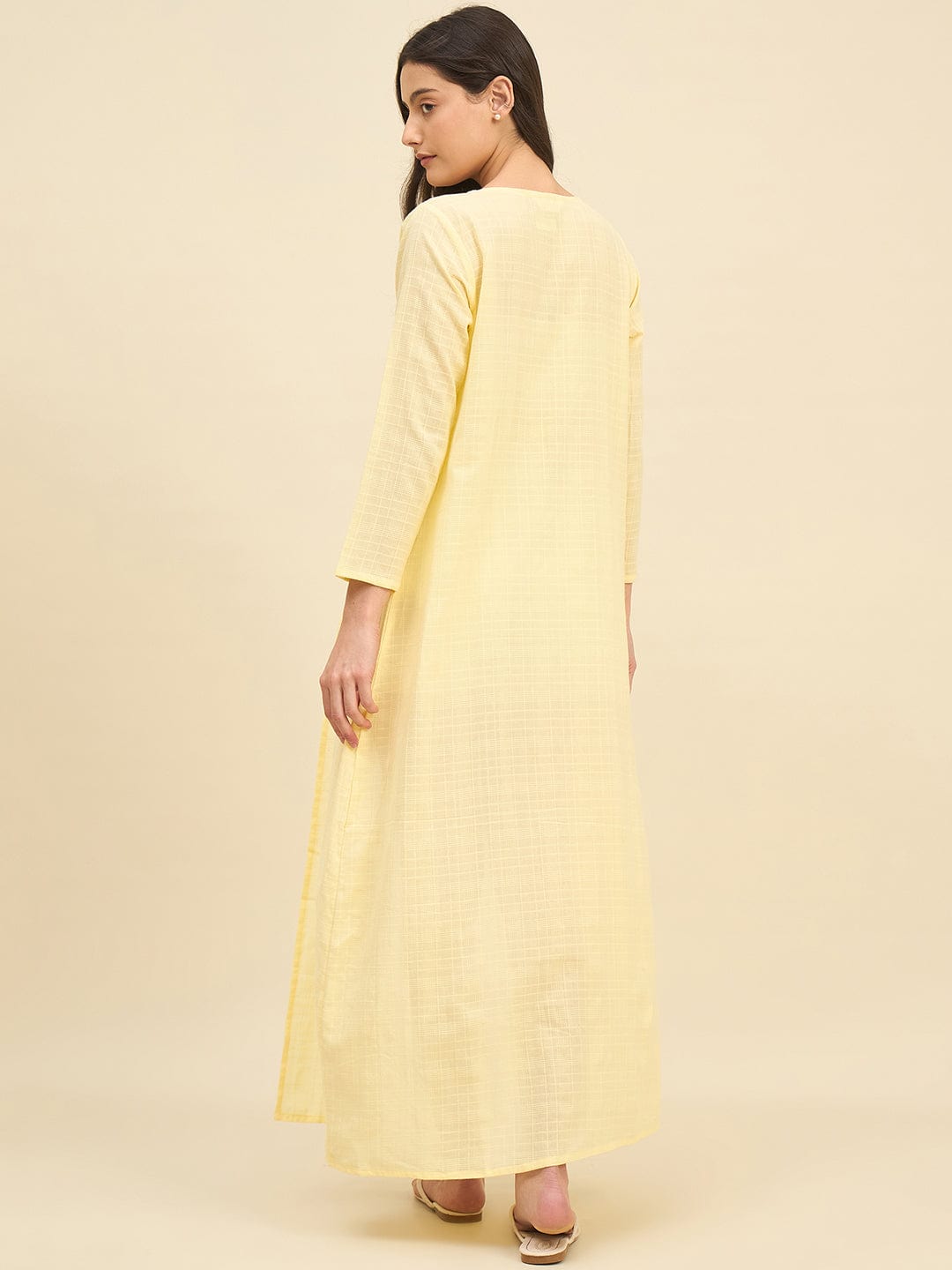 The Kaftan Company Cover-Up Sunny Yellow Cotton Resortwear Coverup