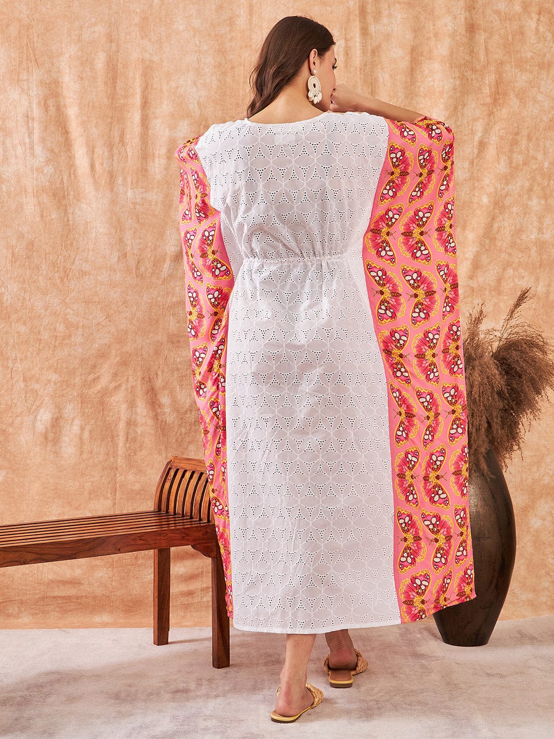 The Kaftan Company Cover-Up White Schiffli Fluttery Coverup