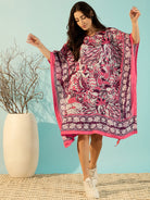 The Kaftan Company Dresses Abstract Printed Waves Patterned Kaftan Dress For Women
