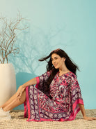 The Kaftan Company Dresses Abstract Printed Waves Patterned Kaftan Dress For Women