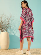 The Kaftan Company Dresses Abstract Printed Waves Patterned Kaftan Dress For Women