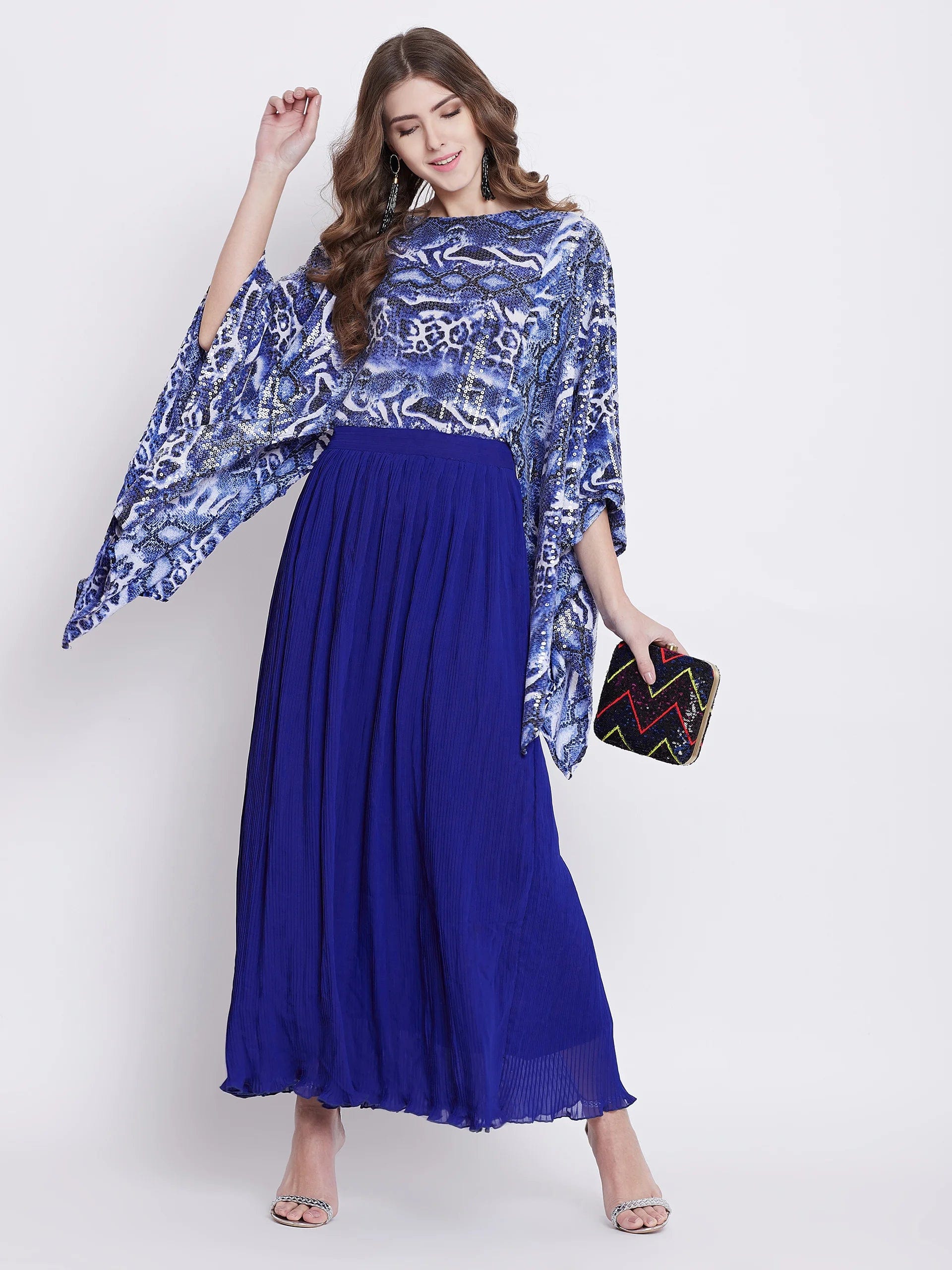 The Kaftan Company Dresses Aphrodite Sequins and Pleats Maxi Dress - (Clearance - Final Sale)