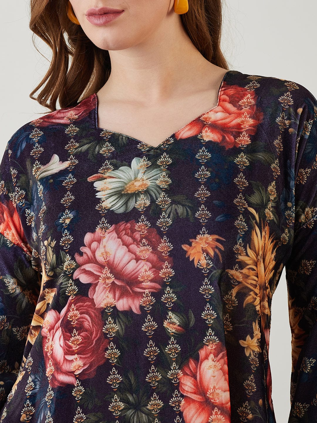 The Kaftan Company Dresses Black Jeweled Floral Velvet Dress