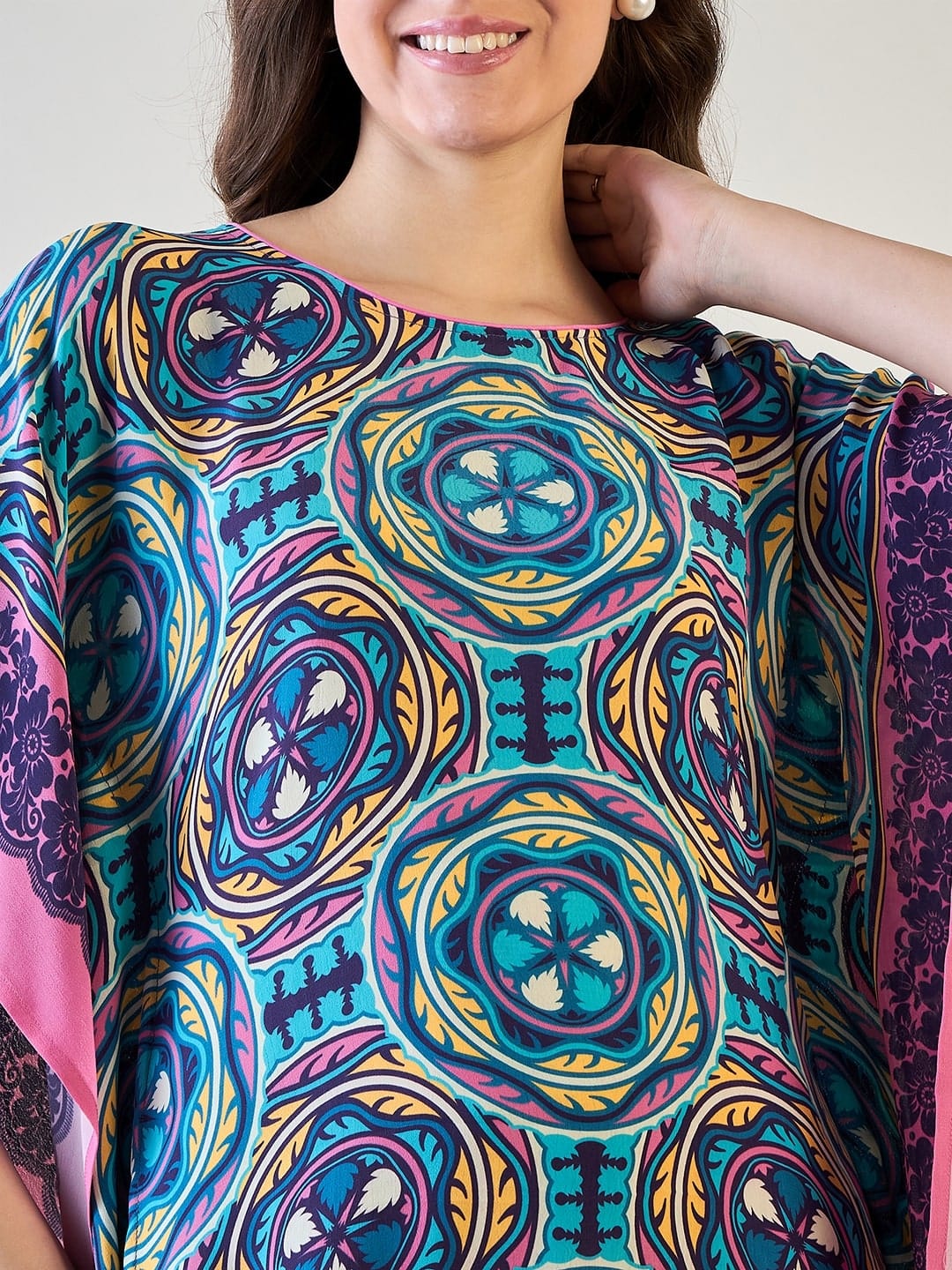 The Kaftan Company Dresses Blue Kaleidoscopic Kaftan Dress