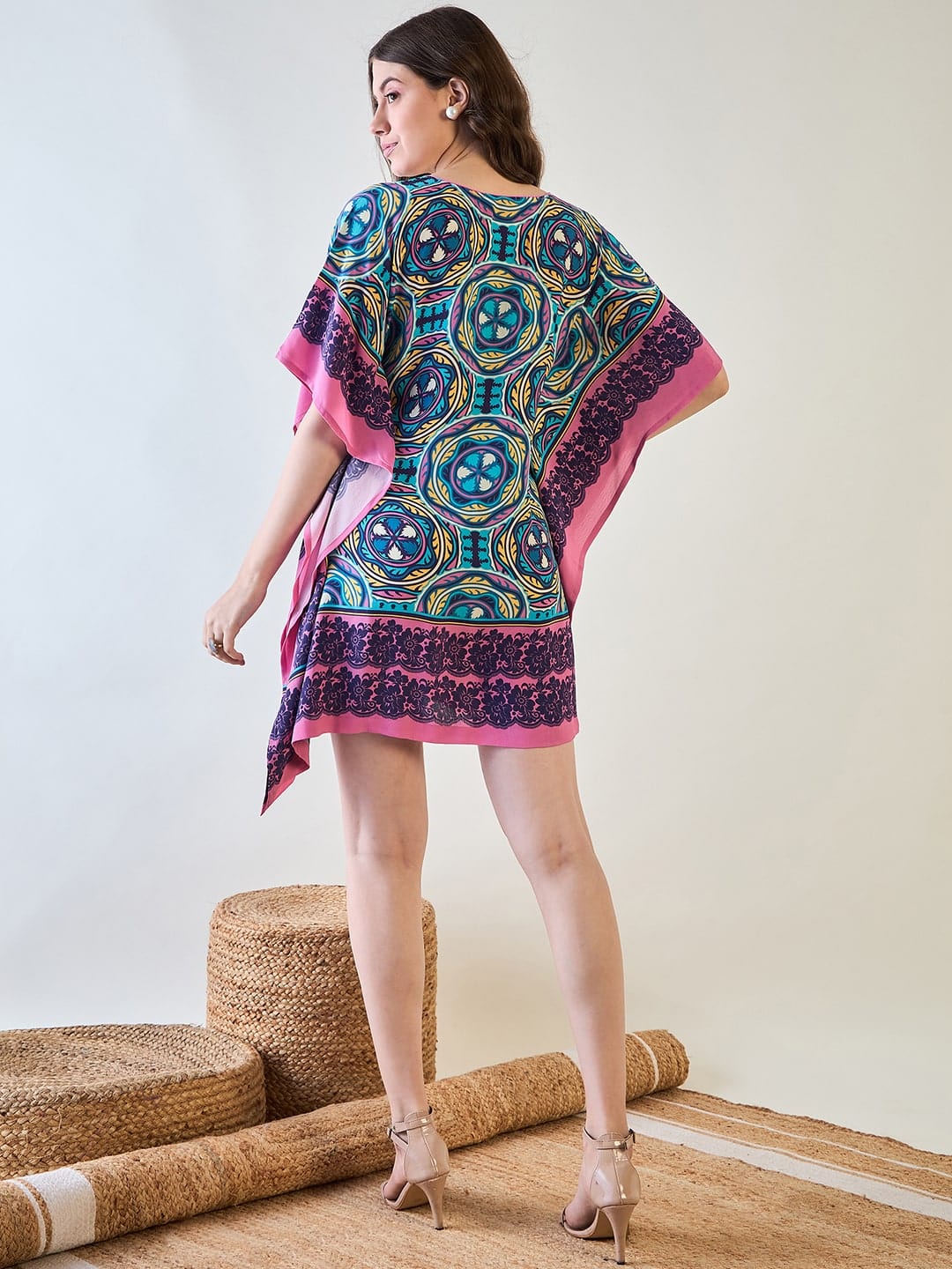 The Kaftan Company Dresses Blue Kaleidoscopic Kaftan Dress