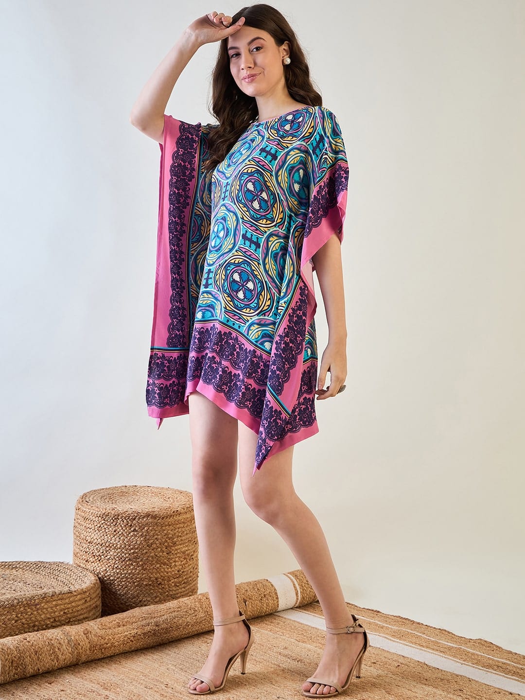 The Kaftan Company Dresses Blue Kaleidoscopic Kaftan Dress