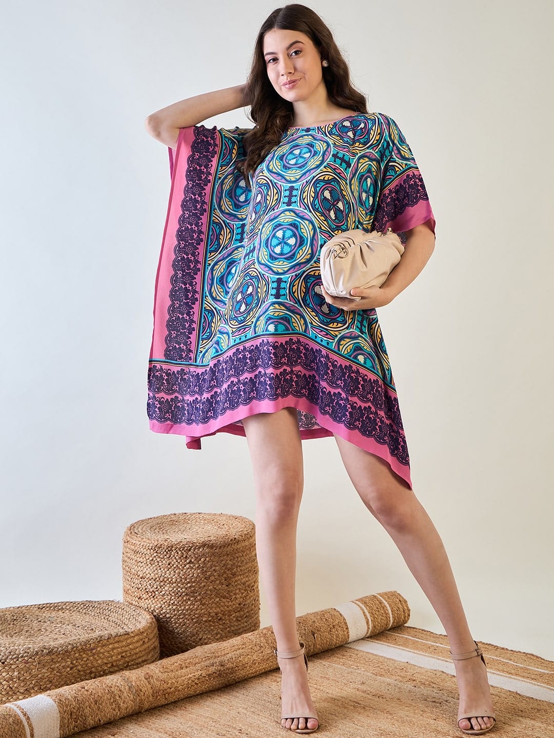 The Kaftan Company Dresses Blue Kaleidoscopic Kaftan Dress