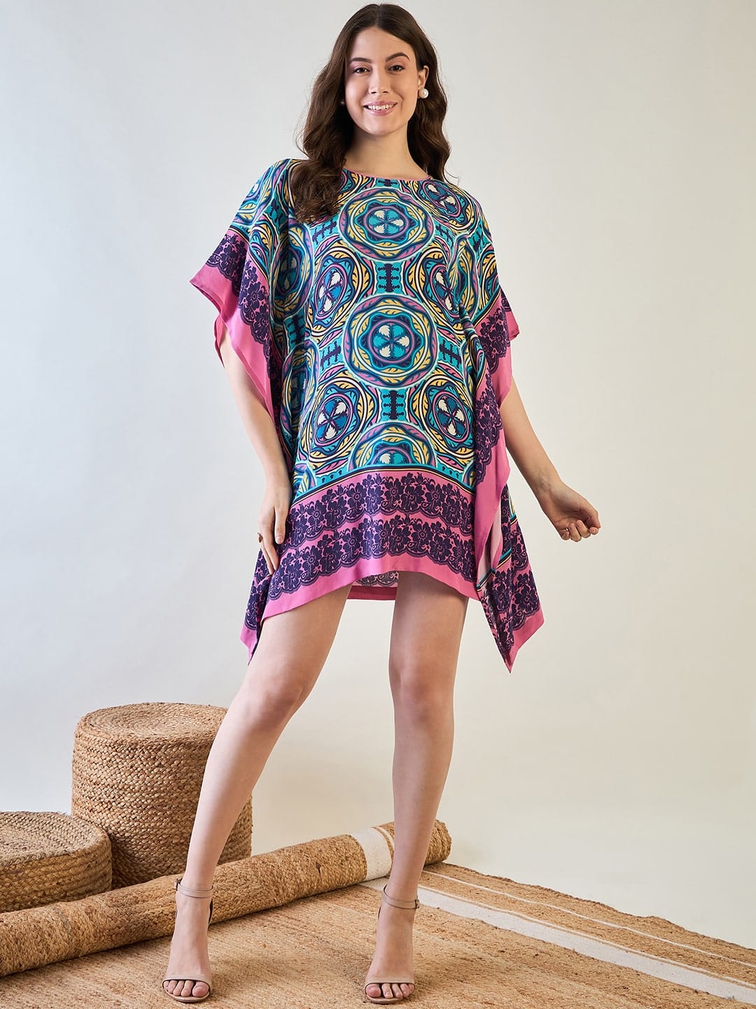 The Kaftan Company Dresses Blue Kaleidoscopic Kaftan Dress