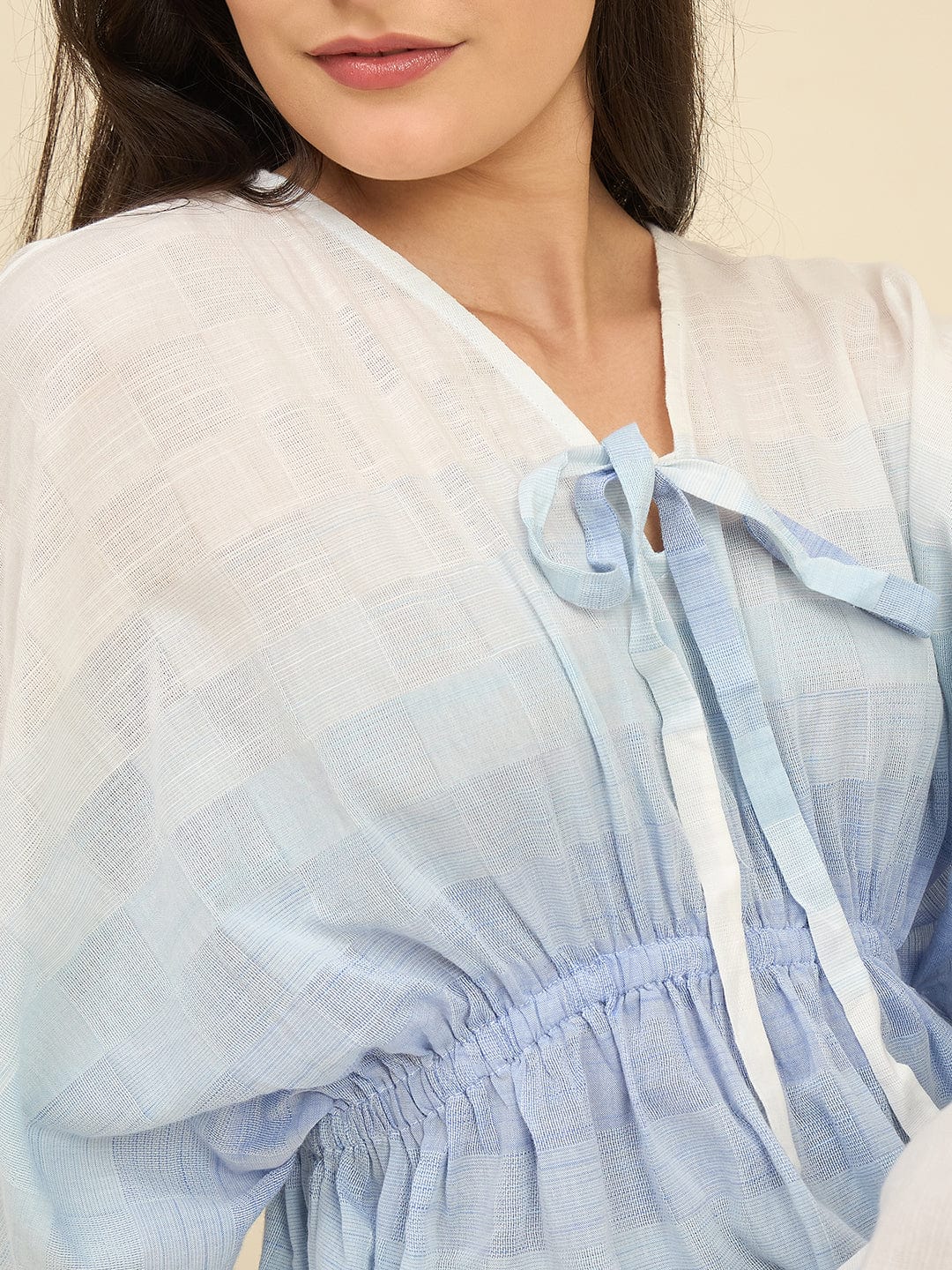The Kaftan Company Dresses Blue Ombre Cotton Resortwear Maxi Dress