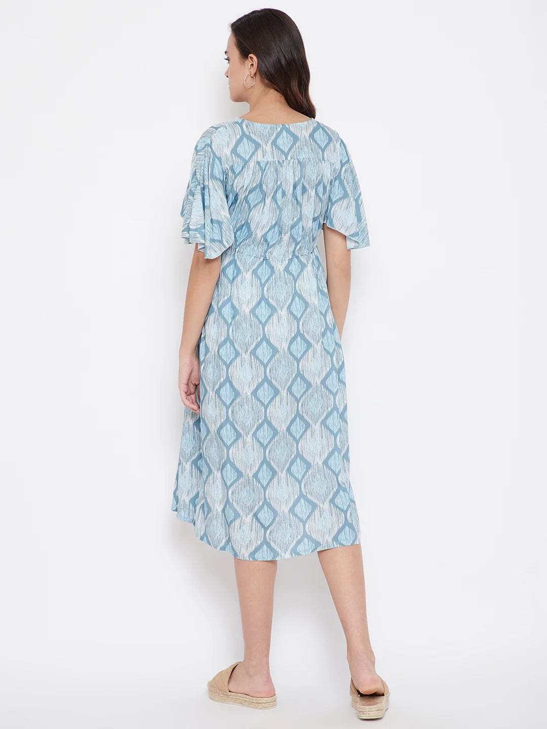 The Kaftan Company Dresses Blue Rhombus Maternity Dress - (Clearance - Final Sale)