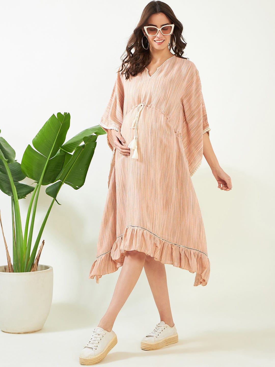 The Kaftan Company Dresses Blush Striped Maternity Dress