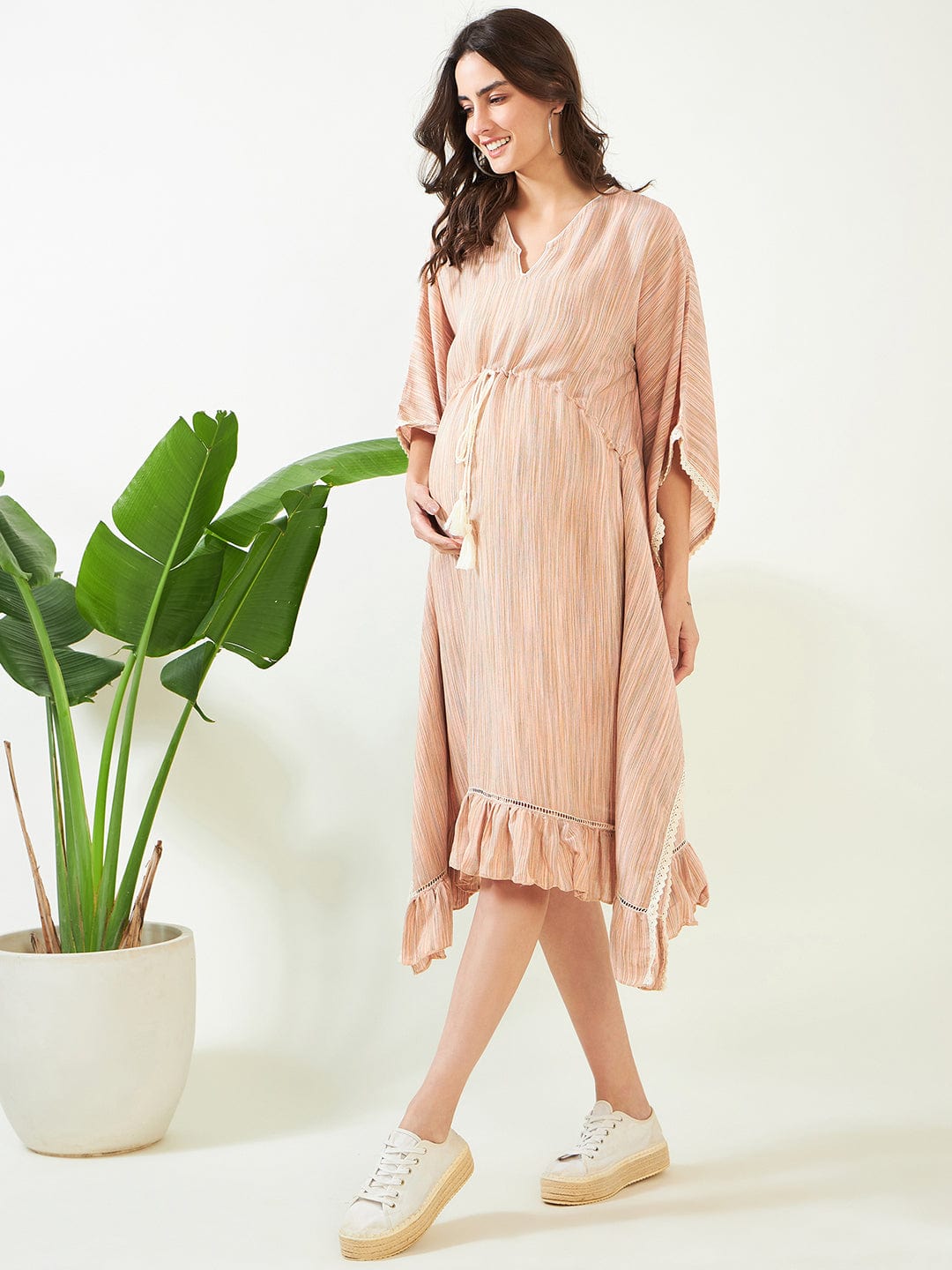 The Kaftan Company Dresses Blush Striped Maternity Dress