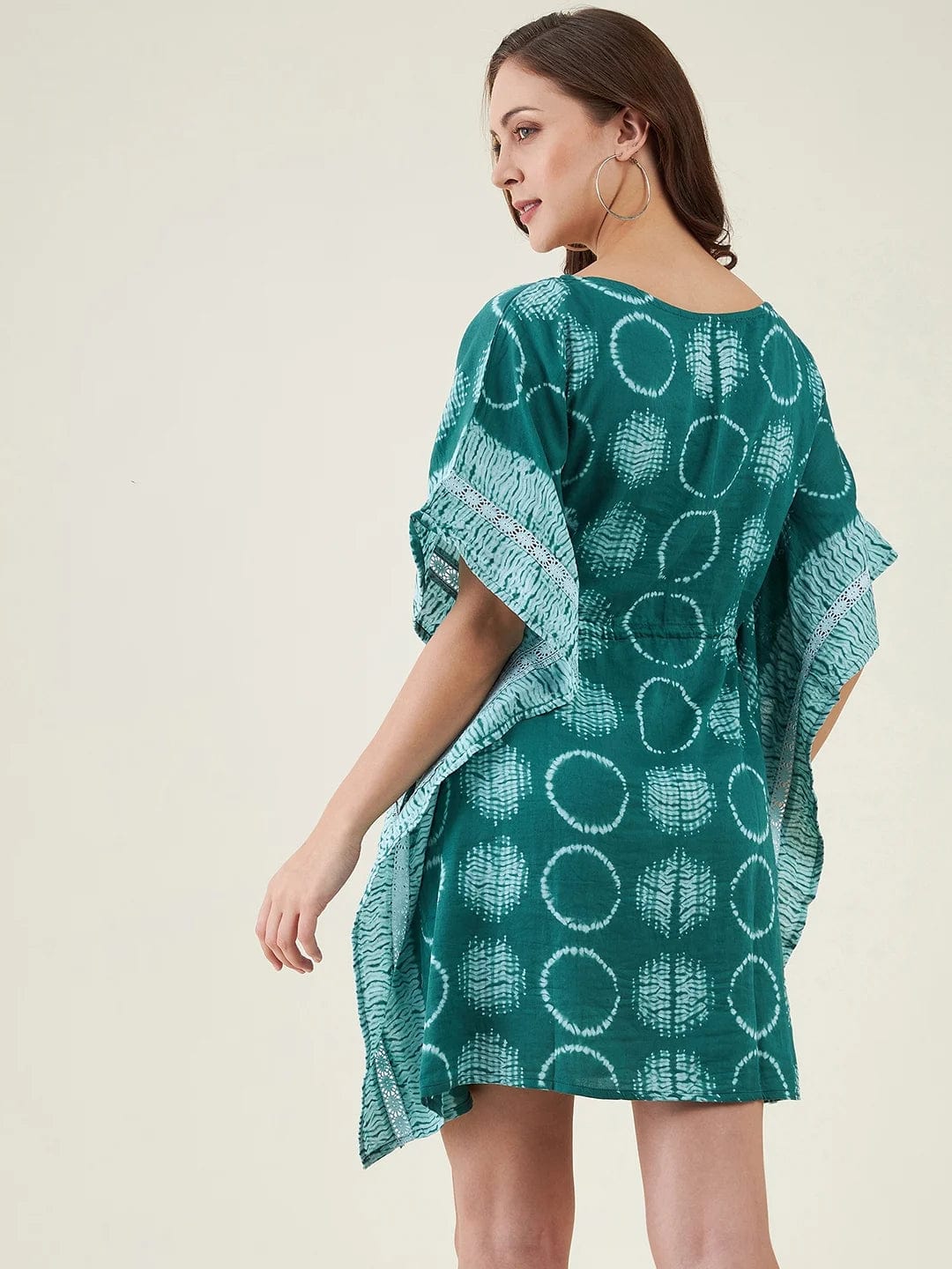 The Kaftan Company Dresses Bottle Green Shibori Tiedye Kaftan Dress