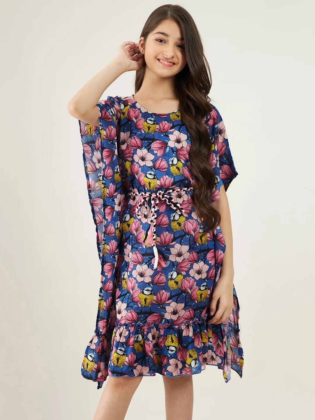 The Kaftan Company Dresses Girls Blue Robin And Flora Kaftan Dress