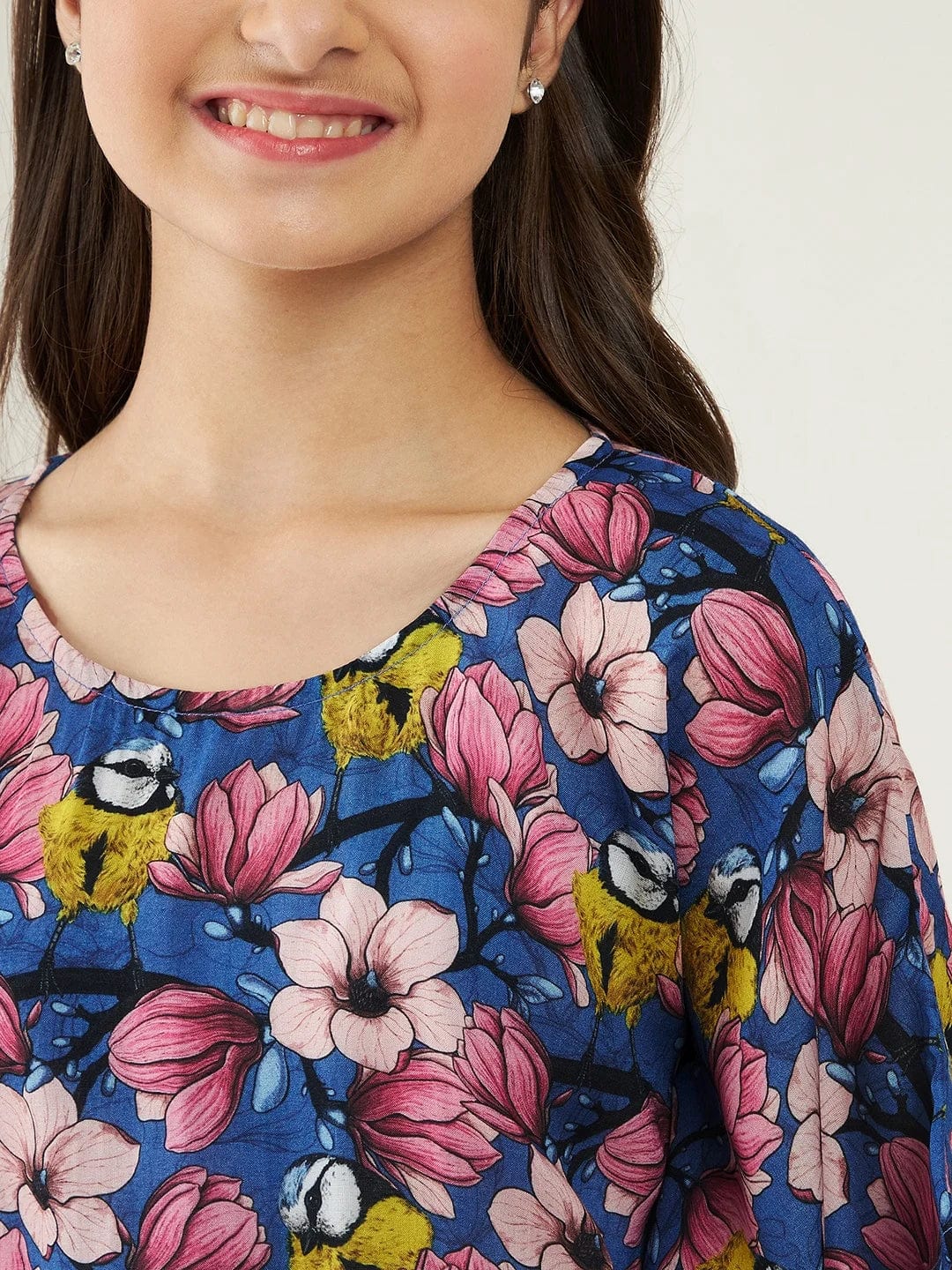 The Kaftan Company Dresses Girls Blue Robin And Flora Kaftan Dress