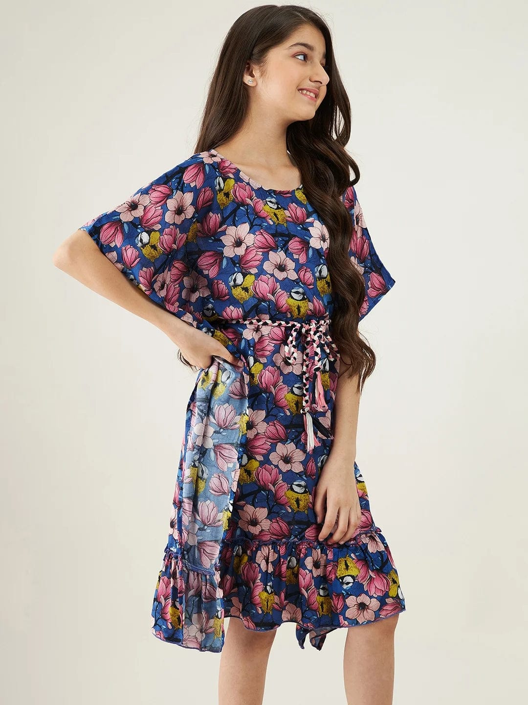 The Kaftan Company Dresses Girls Blue Robin And Flora Kaftan Dress
