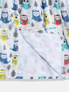 The Kaftan Company Dresses Girls Multi Coloured Cute Owl Printed Western Dress
