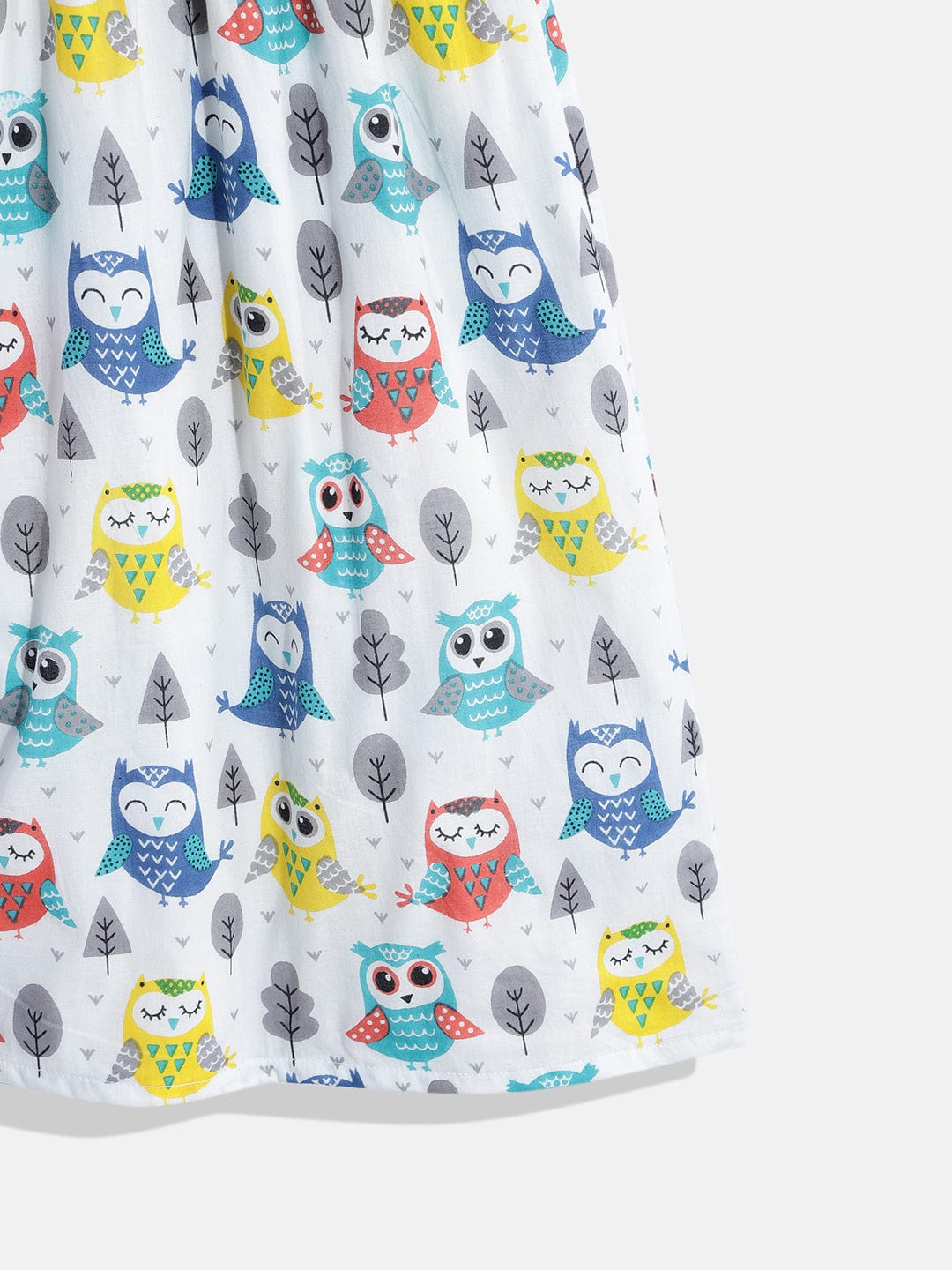 The Kaftan Company Dresses Girls Multi Coloured Cute Owl Printed Western Dress