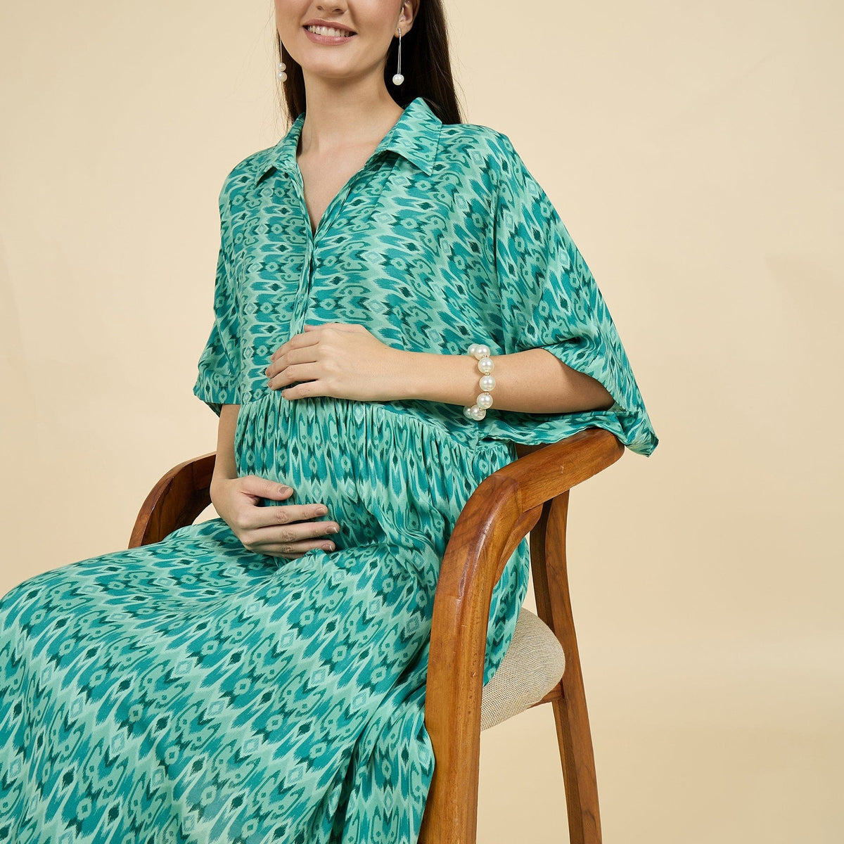 slim fit dress slacks Gwenyth Maternity Gown for Photoshoot