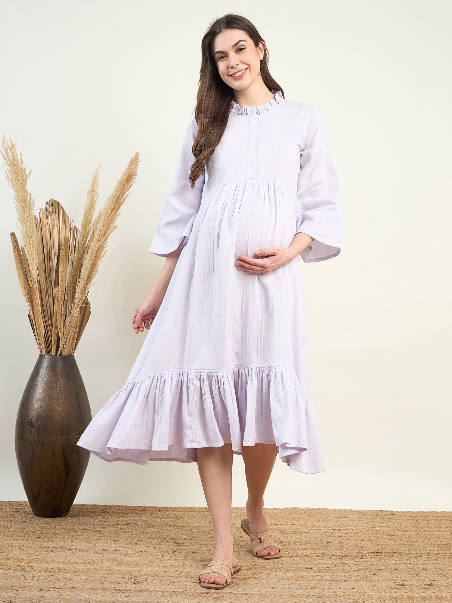 The Kaftan Company Dresses Lilac Supersoft Maternity Dress