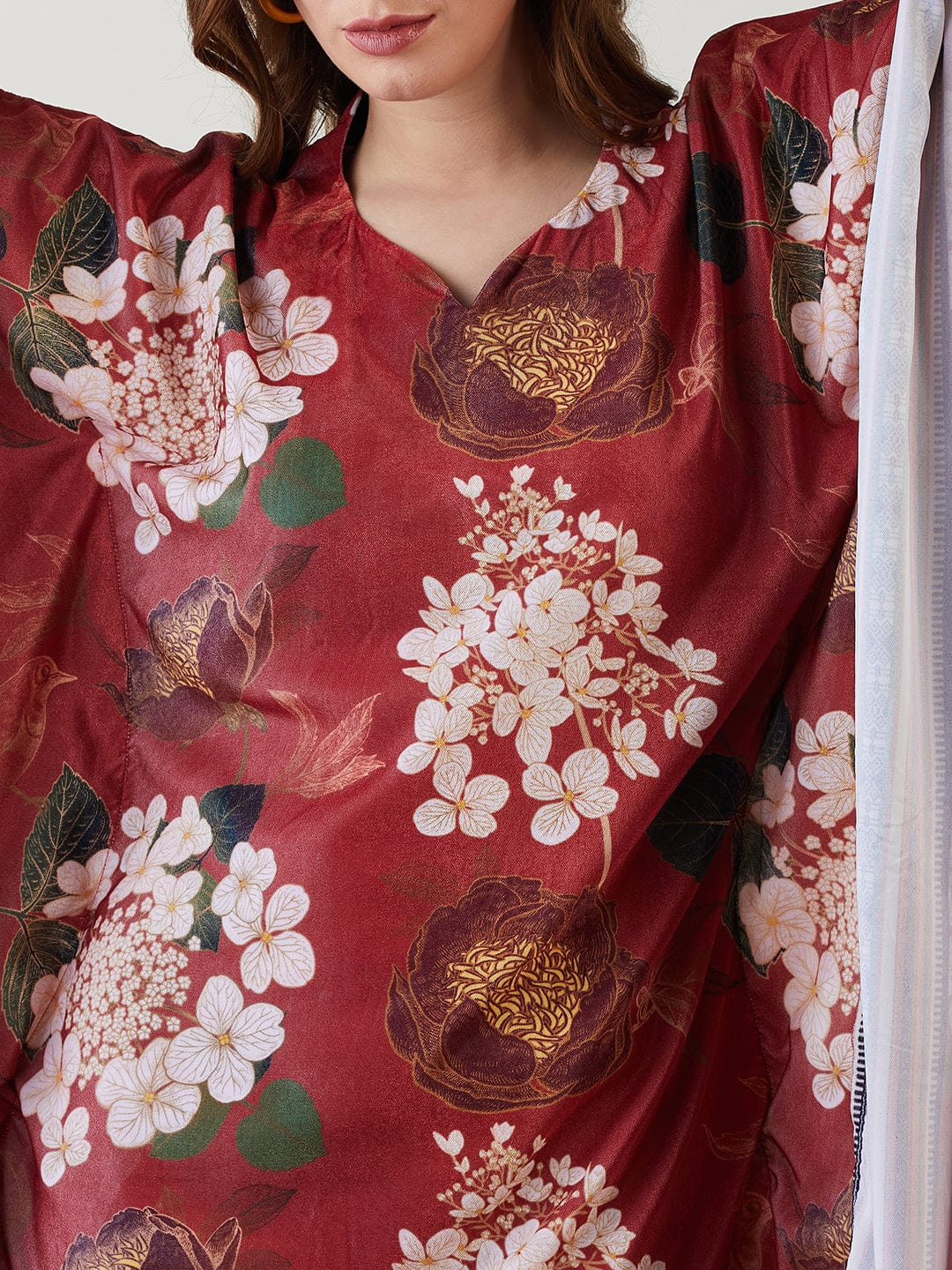 The Kaftan Company Dresses Maroon Radiant Blossom Kaftan