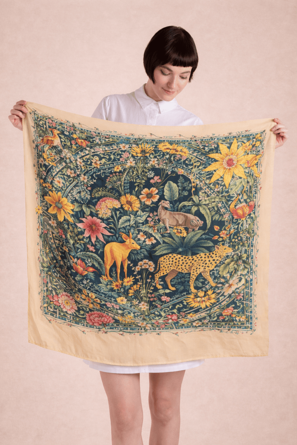 The Kaftan Company Dresses One size Teal Verdant Eden Silk Scarf