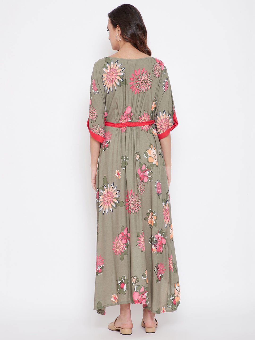 The Kaftan Company Dresses Onesize Sap Green Maxi Freesize Maternity Dress