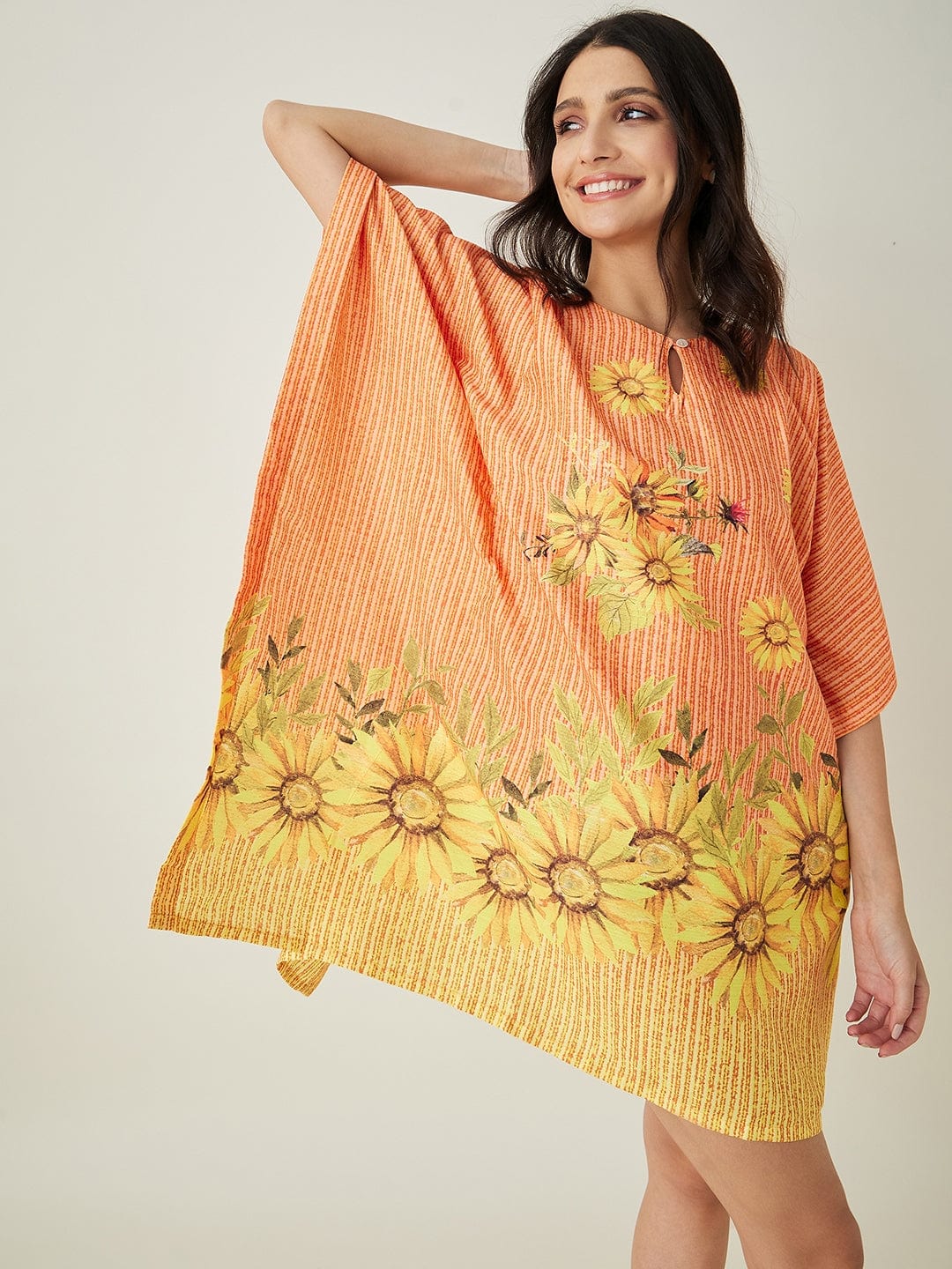 The Kaftan Company Dresses Orange Sunflower Bliss Resortwear dress