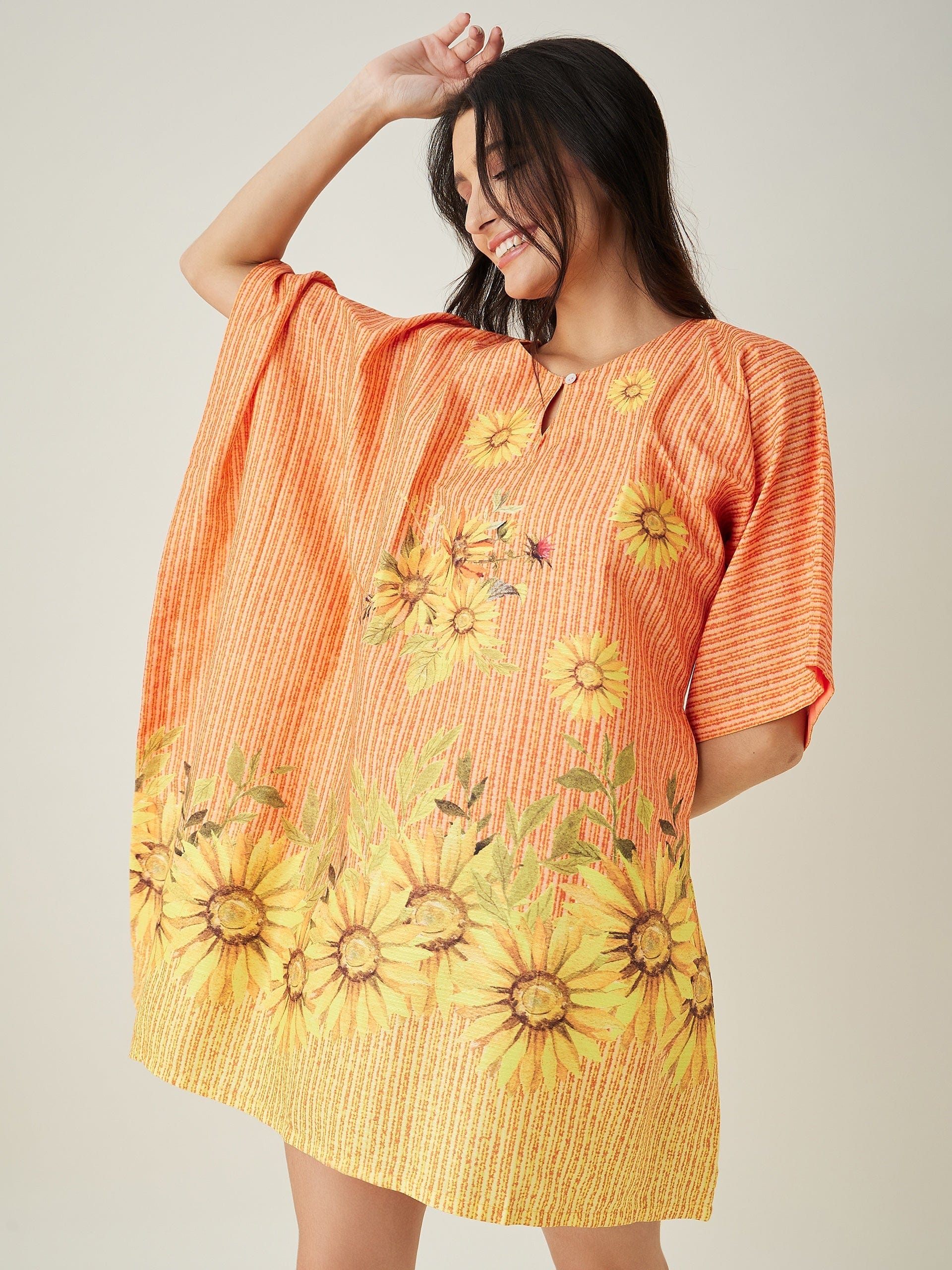 The Kaftan Company Dresses Orange Sunflower Bliss Resortwear dress