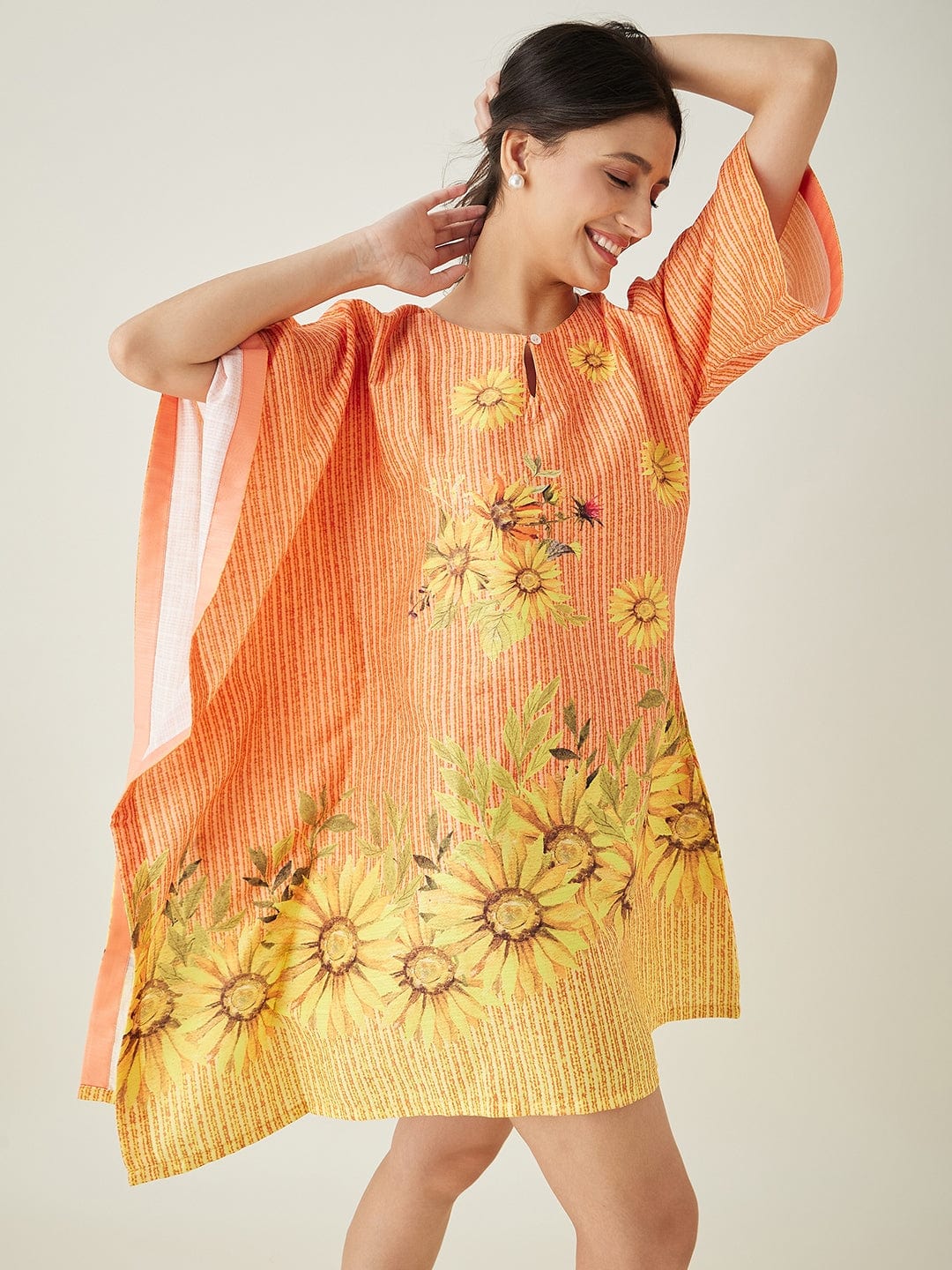 The Kaftan Company Dresses Orange Sunflower Bliss Resortwear dress
