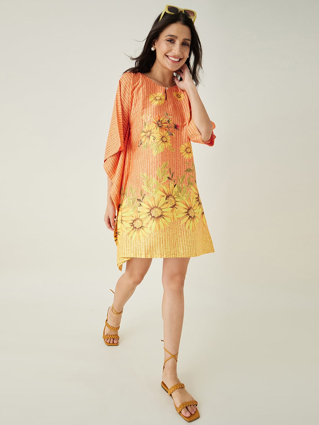 The Kaftan Company Dresses Orange Sunflower Bliss Resortwear dress