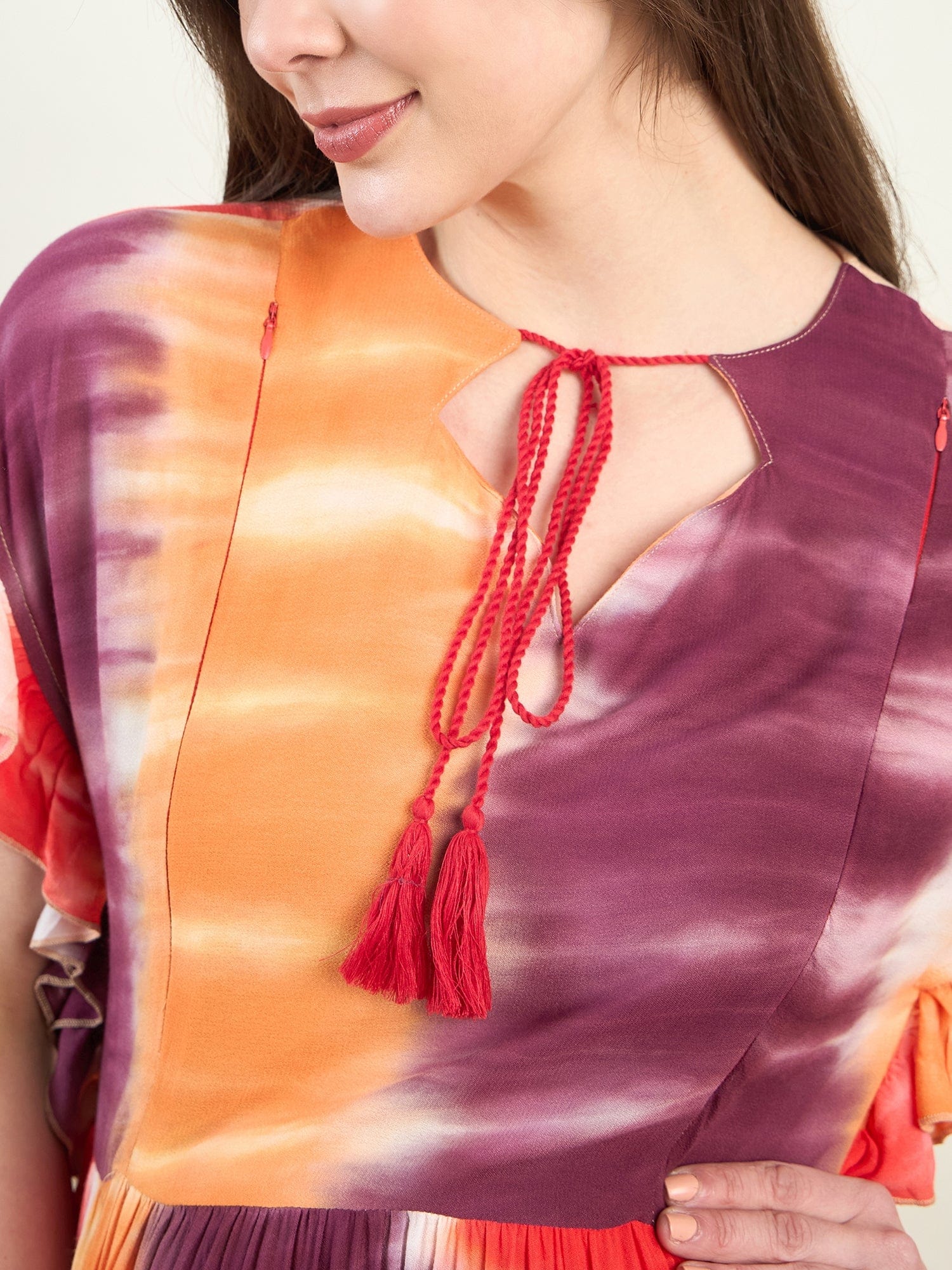 The Kaftan Company Dresses Orange Tie Dye Maternity Dress