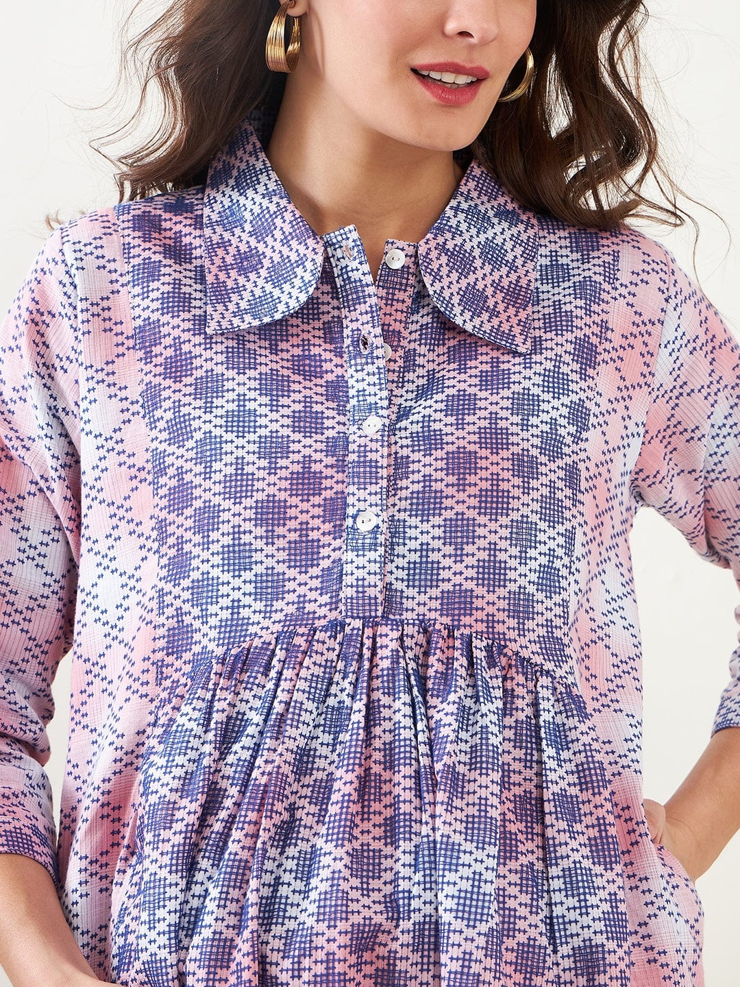 The Kaftan Company Dresses Pink Cotton Maternity and Nursing Skater Dress