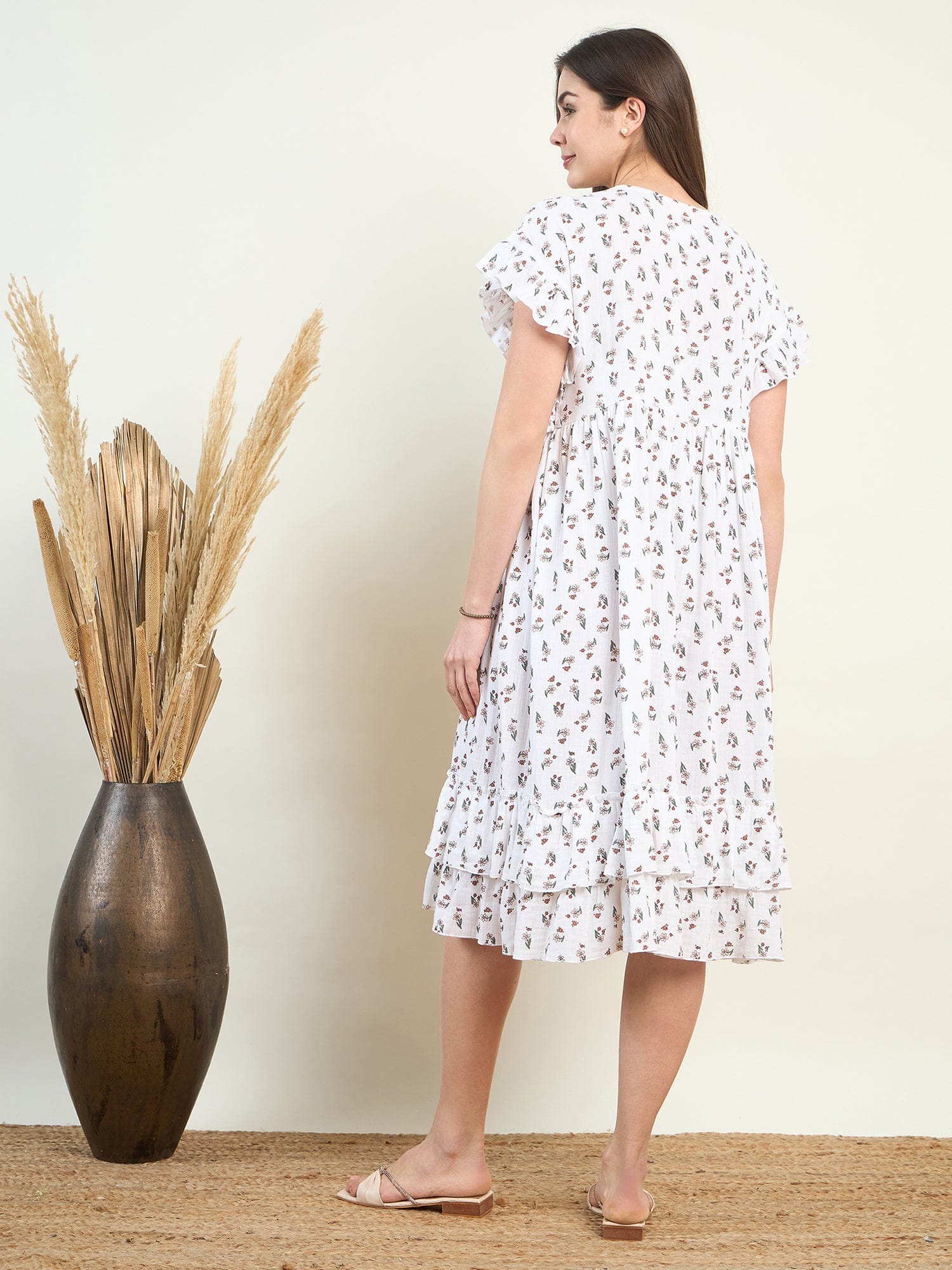 The Kaftan Company Dresses White Blossoming Maternity Floral Dress