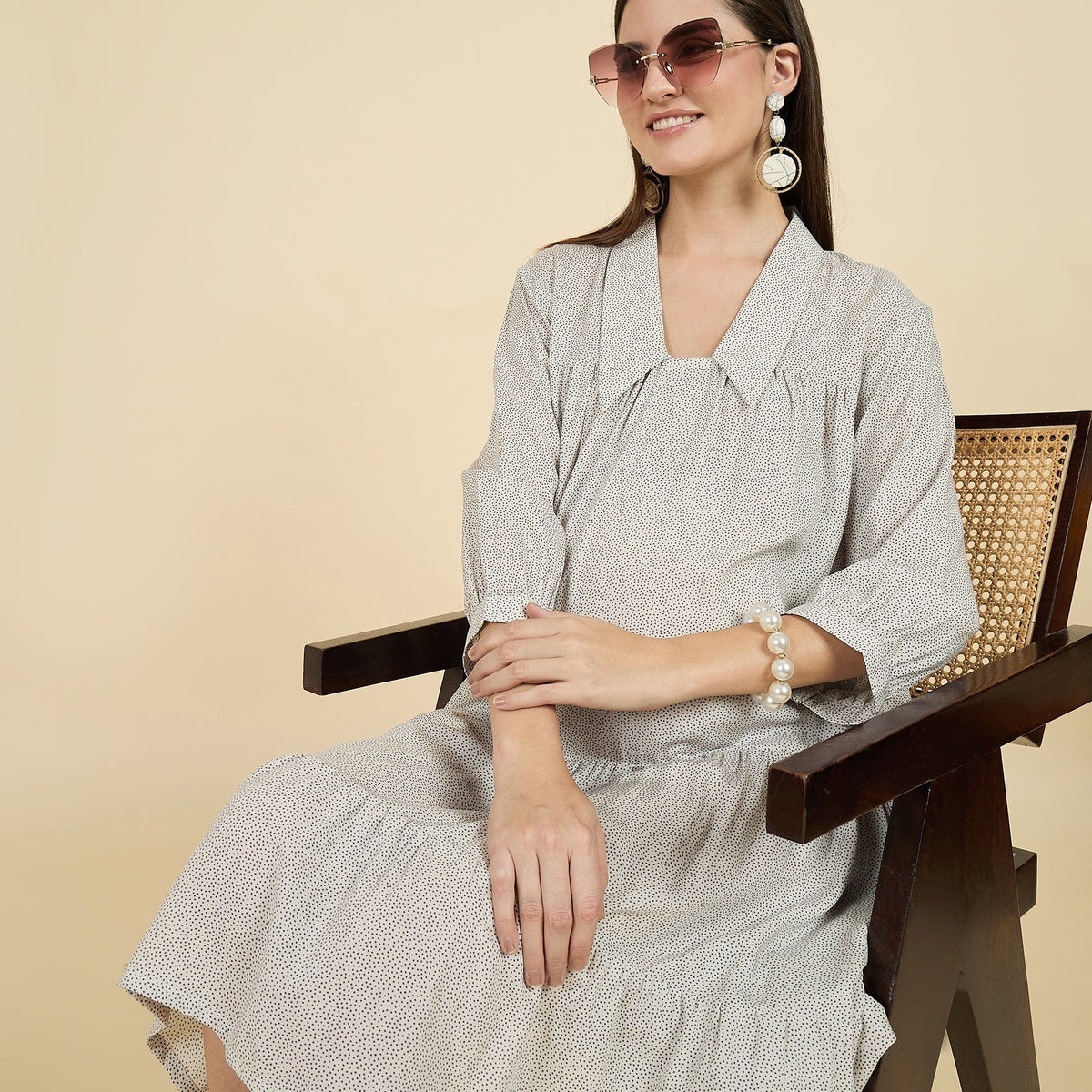 Buy White Polka Dot Modal Maternity Dress | The Kaftan Company 2XL Buy White Polka Dot Modal Maternity Dress | The Kaftan Company 2XL