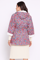 The Kaftan Company Jacket Pink Floral Jacket with Fleece Lining and Hood