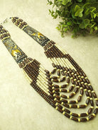 The Kaftan Company Jewelry Dual-Tone Wooden Bead Long Necklace