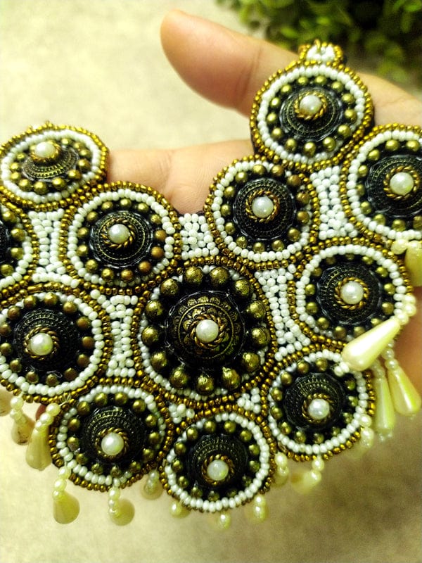 The Kaftan Company Jewelry Regular Bold Handcrafted Long Pearl Necklace Set